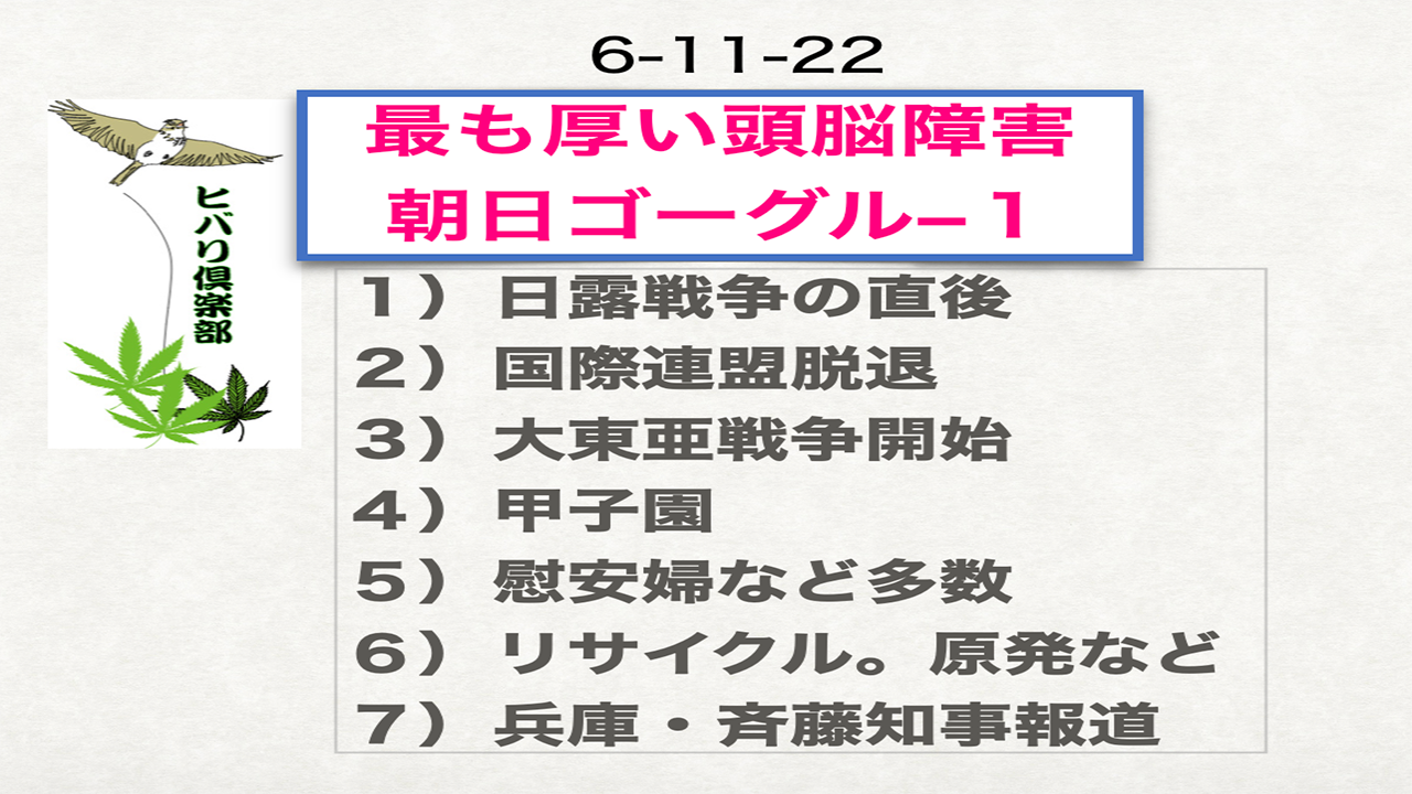 最も厚い頭脳障害「朝日ゴーグル（1）」