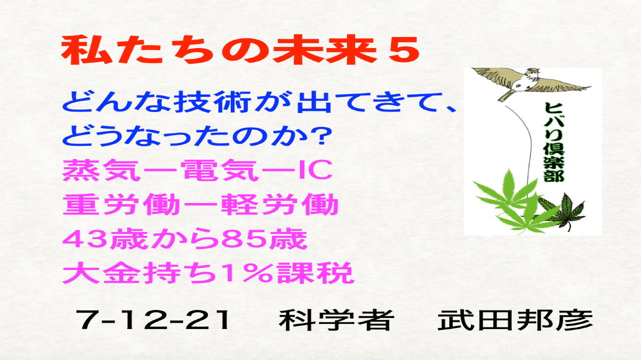 私たちの未来（5）「どんな技術が出てきて、どうなったのか？」