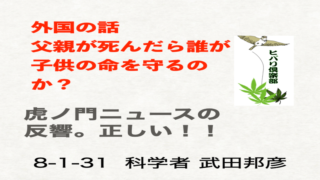 外国の話「父親が死んだら誰が子供の命を守るのか？」