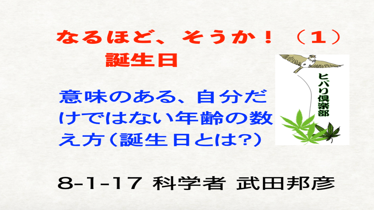 なるほど、そうか！（1）「誕生日」