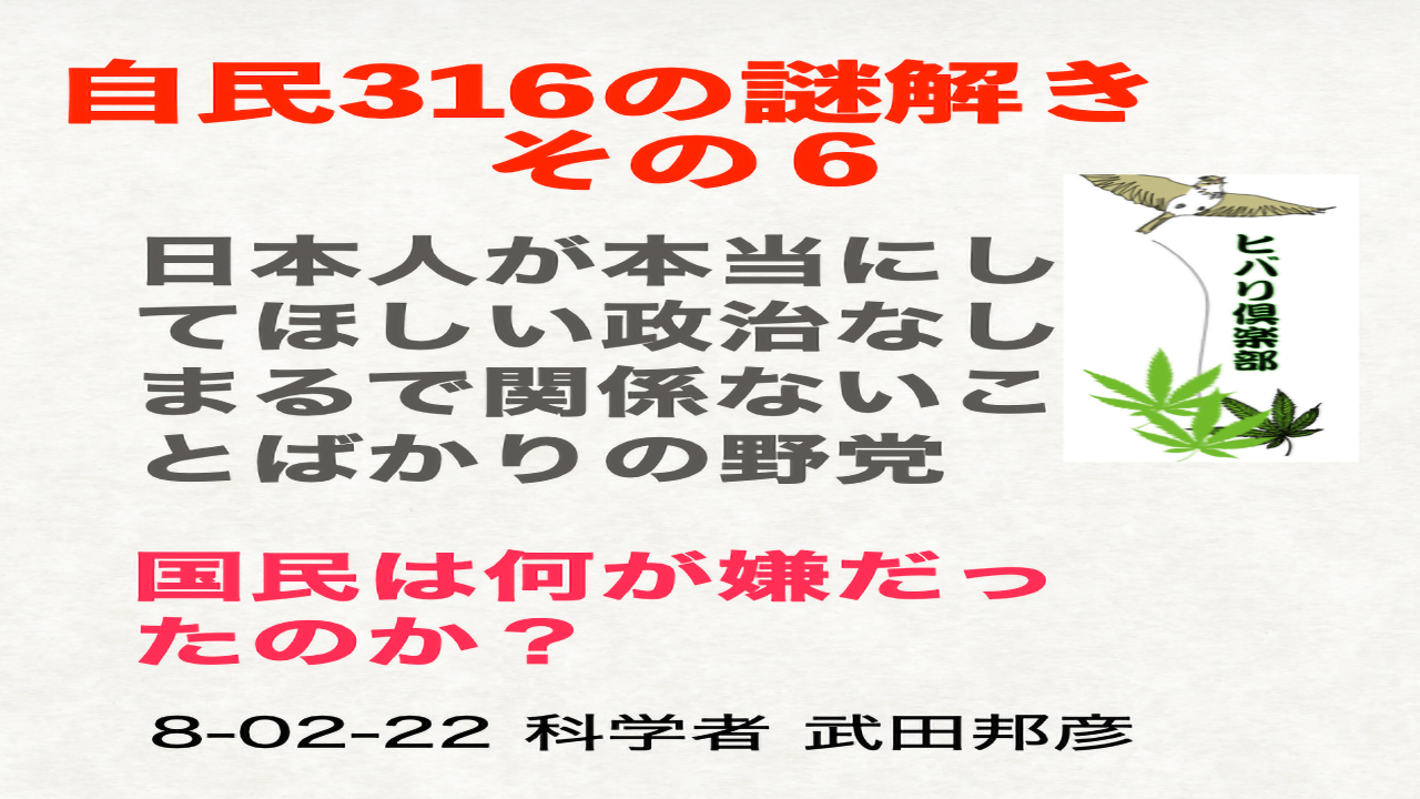 自民316の謎解き（6）「国民は何が嫌だったのか？」