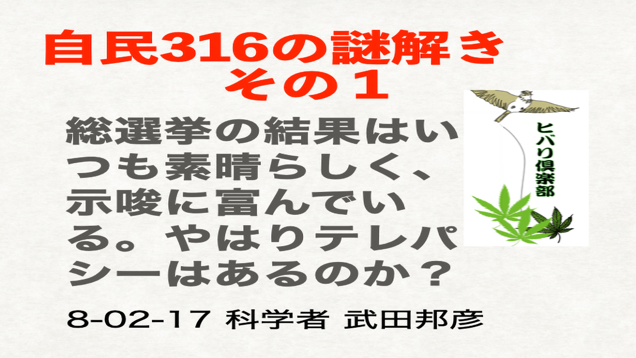 自民316の謎解き（1）「総選挙結果が示す国民意識の一致」
