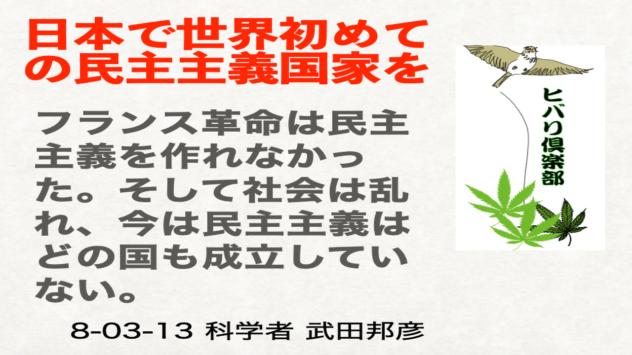 日本で世界初めての民主主義国家を「どの国も民主主義は成立していない」