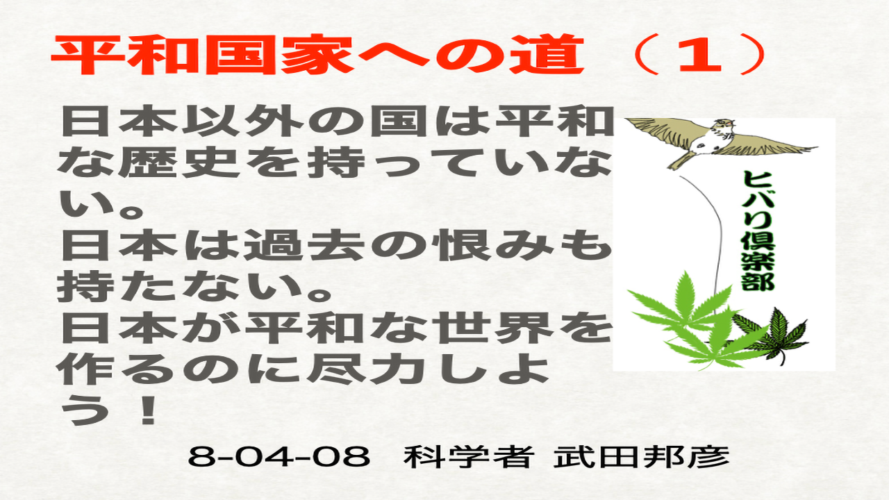 「平和国家への道（1）」