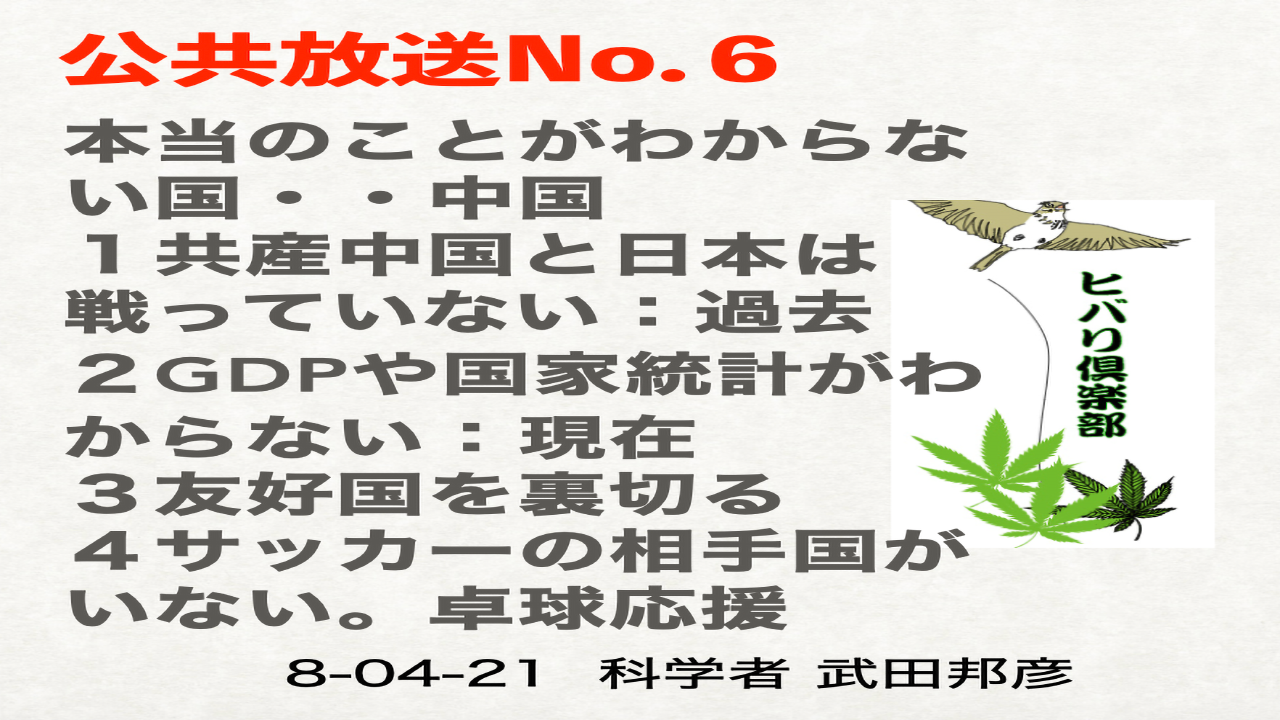公共放送（6）「本当のことがわからない国..中国」
