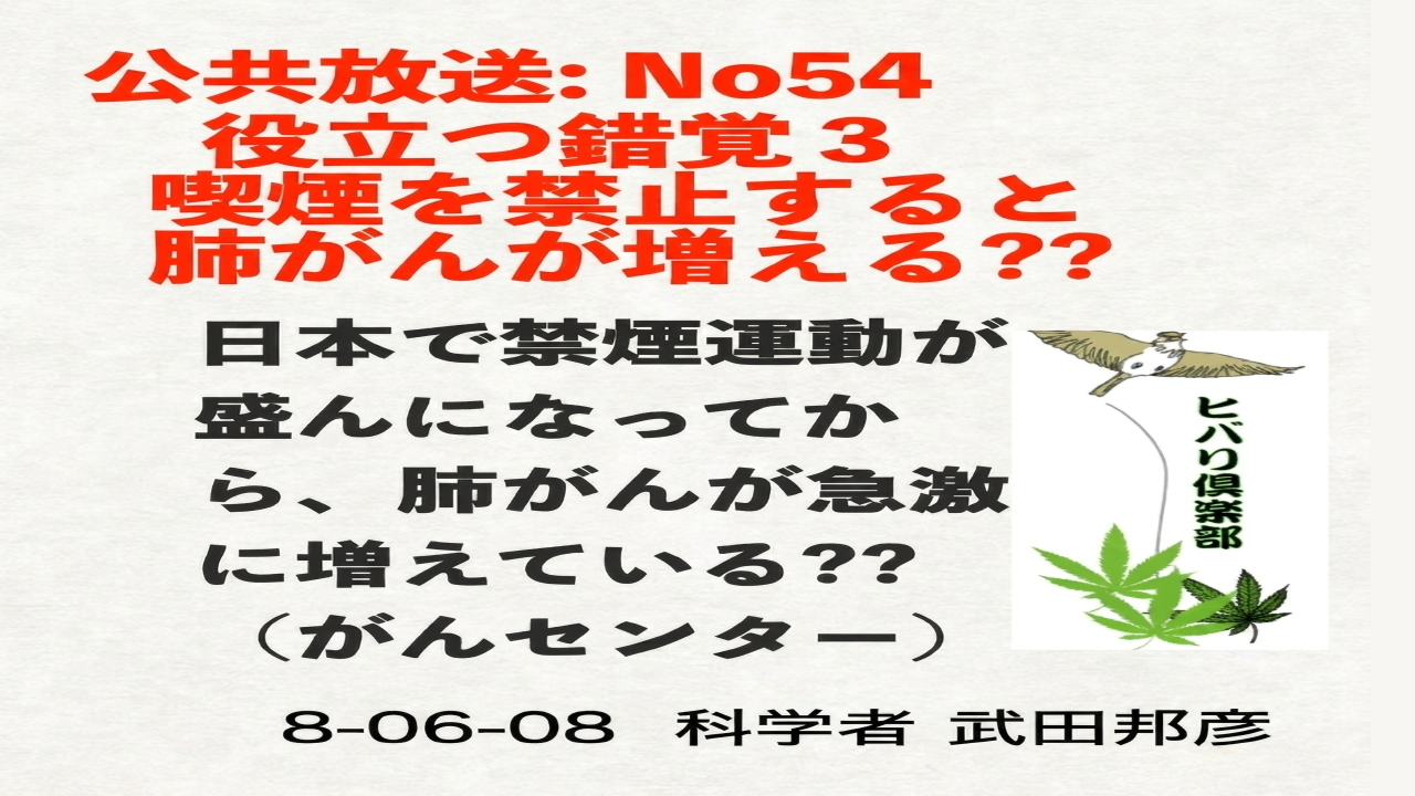 公共放送（54）「役立つ錯覚（3）：喫煙を禁止すると肺がんが増える？？」 episode artwork